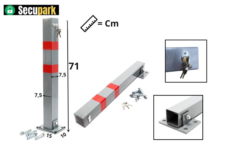 Sturdy folding post-type parking barrier 4